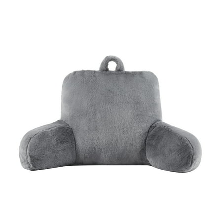 Mainstays Faux Fur Plush Bedrest Pillow, Specialty Size, Grey , 1 Piece