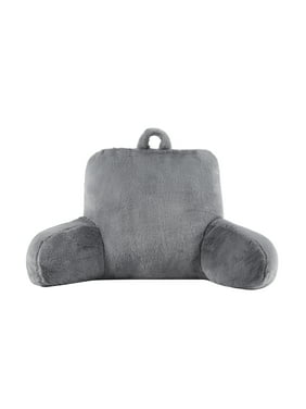 Mainstays Faux Fur Plush Bedrest Pillow, Specialty Size, Grey , 1 Piece