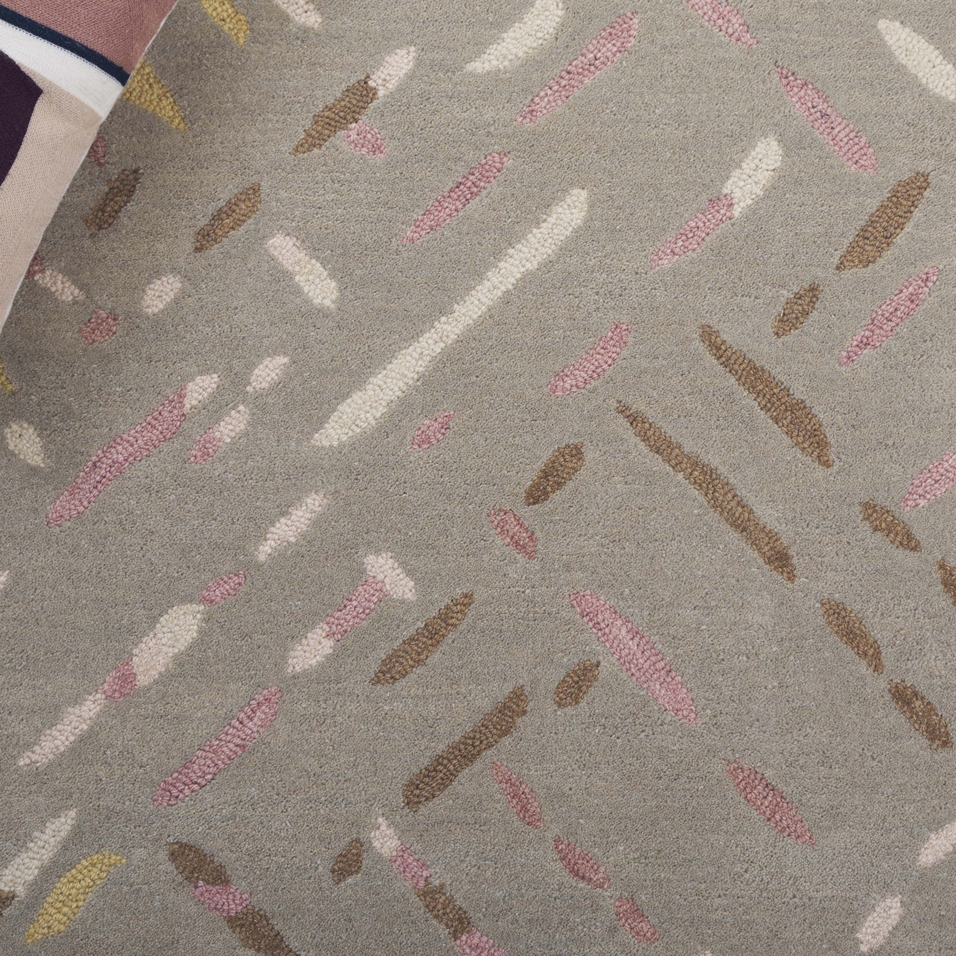 SAFAVIEH Metro Rodina Geometric Striped Area Rug, Taupe/Pink, 5' x 8'