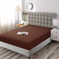 thumbnail image 2 of Fitted Sheet 1 Piece - 400 Thread Count & Breathable Fits Upto 15" Deep Pocket, 100% Egyptian Cotton Extra Long & All Around Elasticized Mattress Covers - Chocolate Solid, Twin Size, 2 of 6