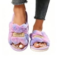 thumbnail image 6 of SAWOBUUN Womens Open Toe Fuzzy Slippers Memory Foam Non Slip Soft Sole Plush House Shoes Slip On Indoor Outdoor Slippers Warm Cozy, 6 of 8