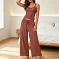 thumbnail image 3 of 2 Piece Sets for Women Plus Size Going out Solid Color Lace Cami Trousers Set, 3 of 6