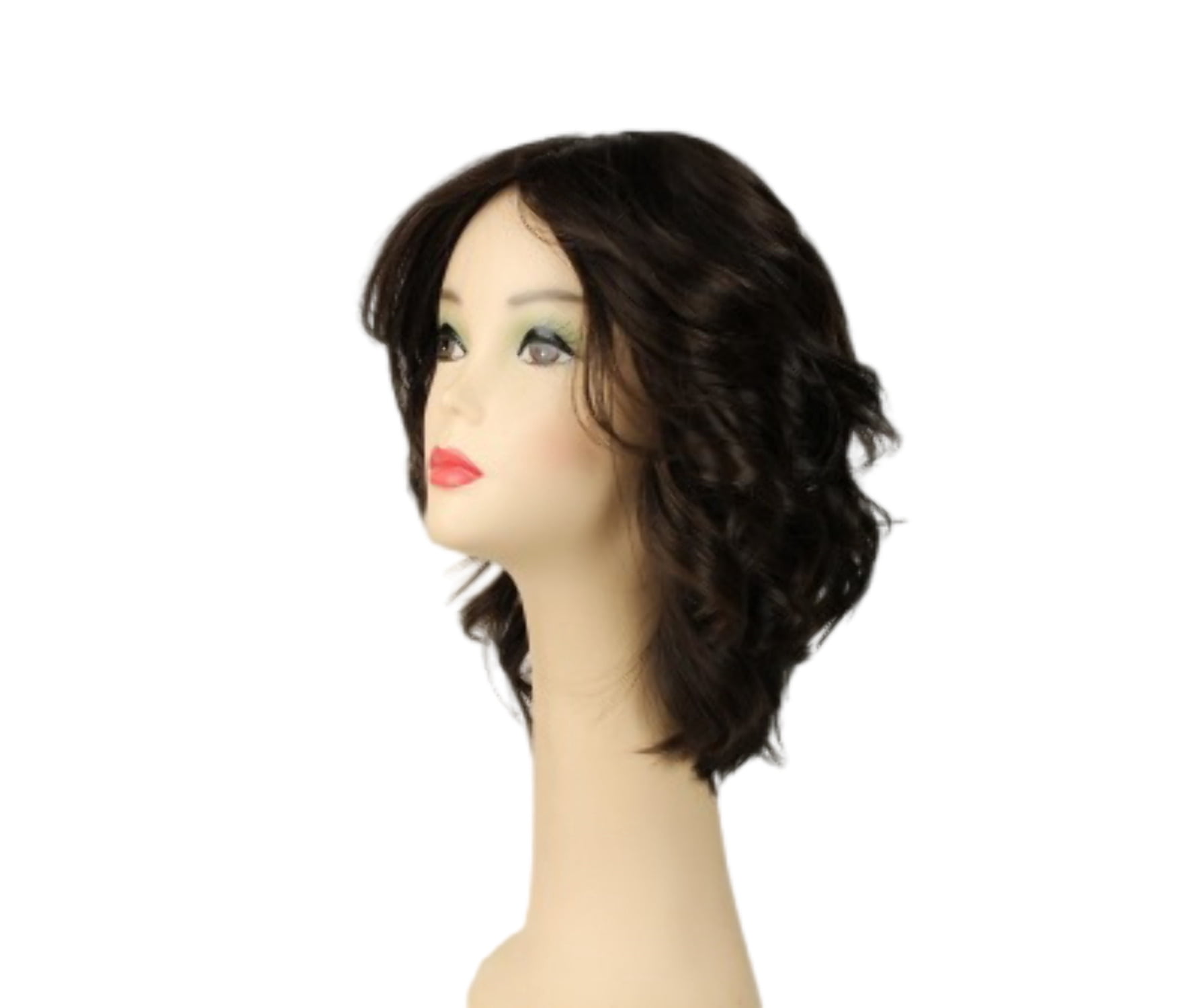 European Human Hair Freeda Wig Regina Dark Brown Multi-Directional Skin Top Size L