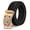 Black gold-1, variant on Men's Belt Leather Ratchet Belt for Men Dress Casual Every Day with Adjustable Buckle, Trim to Fit - No Box