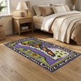 thumbnail image 2 of ODIKA 5'x7' Ultra-Soft Area Rug, Purple Green Abstract Geometric Whimsy Design Eclectic Mix of Spirals and Motifs Washable, Bare feet friendly, Silk-Touch for Bedroom Home office, 2 of 7