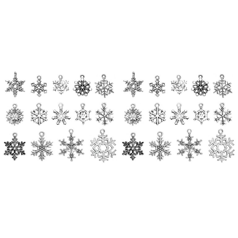 Frcolor 20pcs Snowflake Charms DIY Jewelry Charm Pendant for Necklace Bracelet Jewelry Making, Adult Unisex, Size: 0.67 x 0.51 x 0.08