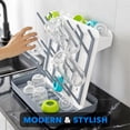 thumbnail image 4 of Tooloton 20-Hook Baby Bottle Drying Rack, Space Saving Countertop Organizer, White and Gray, 4 of 7