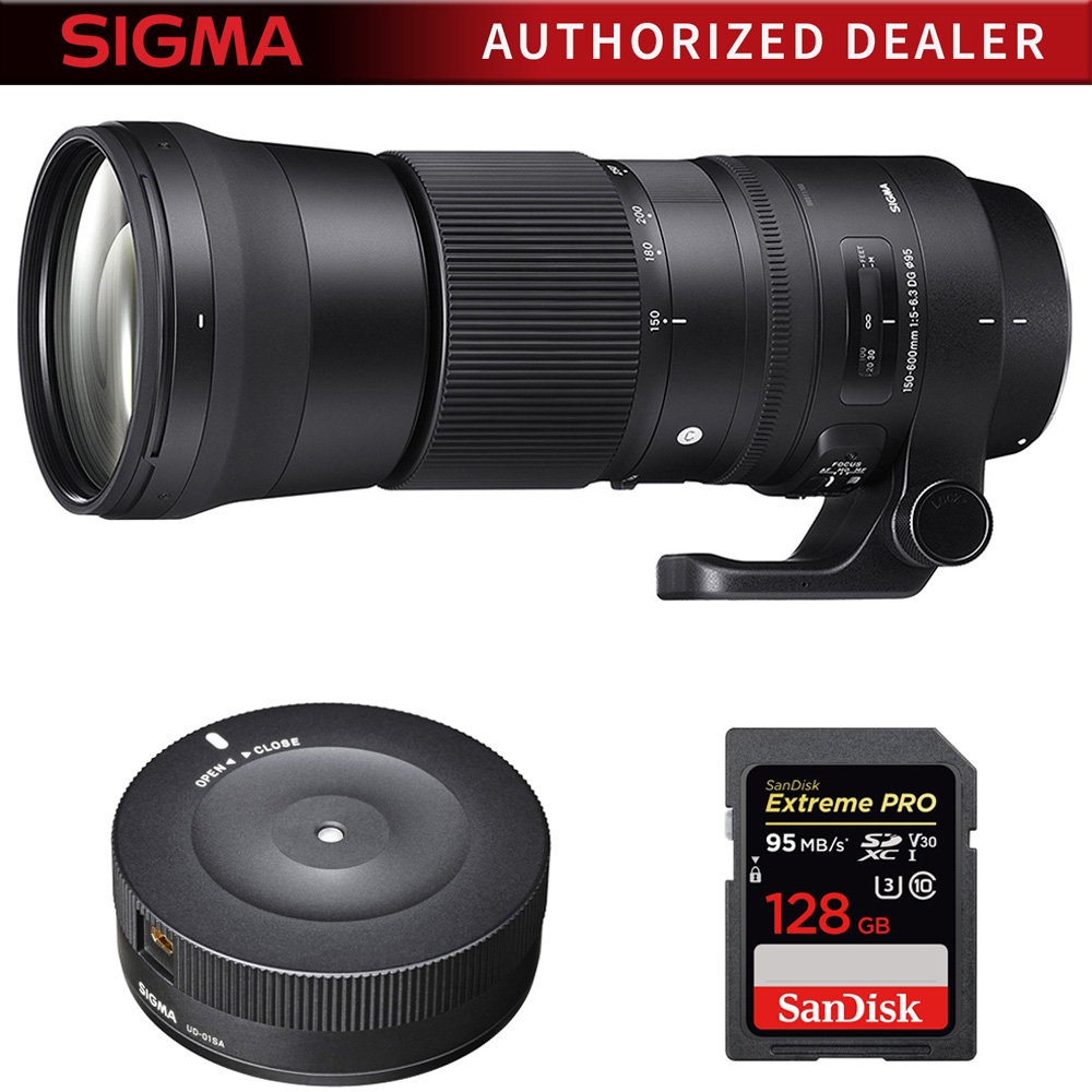 Sigma 745 306 150 600mm F5 6 3 Dg Os Hsm Zoom Lens Contemporary For Nikon Dslr Cameras Usb Dock For Nikon Lens Sandisk Extreme Pro 128gb Sdxc Uhs 1 Memory Card Walmart Com Walmart Com