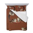 thumbnail image 7 of Brown Red Cute Cat Twin XL Size Down Alternative Comforter, Lightweight Comforter Quilt Bedding Set with Pillow Shams Modern Art All Seasons Bed Comforter Duvet Insert 68"x98", 7 of 7