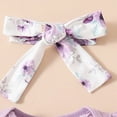 thumbnail image 6 of NOLDARES Newborn Baby Girl Outfit Ruffle Romper Dress Shorts Coming Home Clothes Set(Light Purple,0-3 Months), 6 of 6
