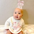 thumbnail image 3 of LINGANA Sombrero de medio cumpleaños con moño rosa para 6 meses, 3 of 9