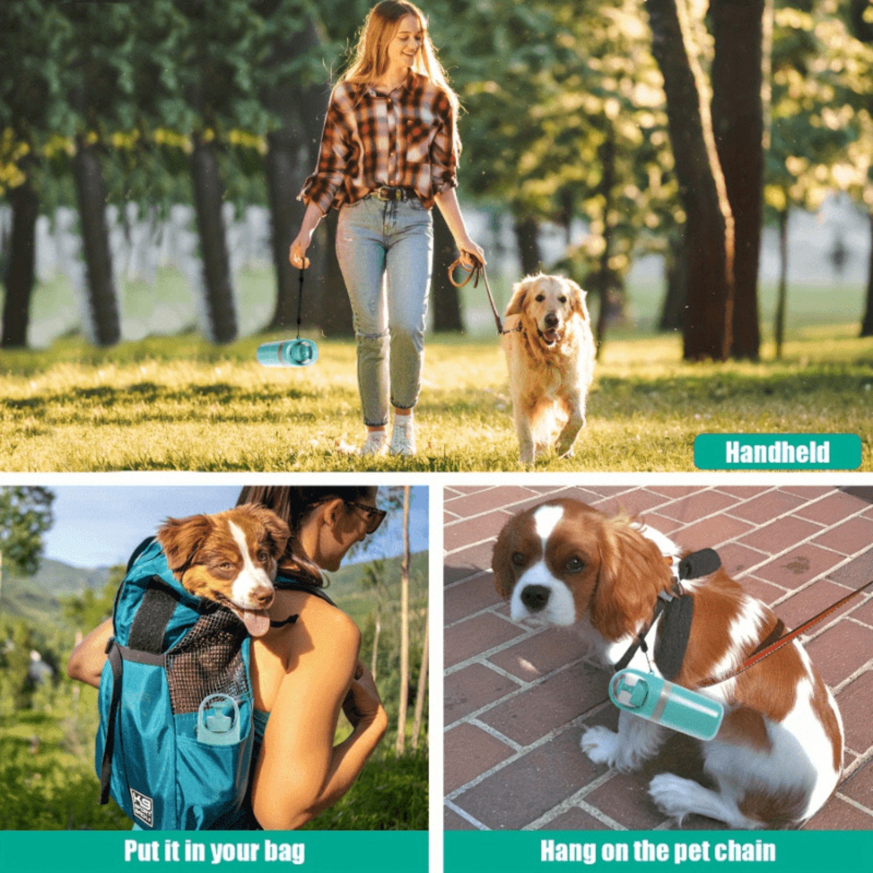 Portable Dog Waste Bag Dispenser with Built-in Bags for Walking Camping and Outdoor Pet Waste Disposal