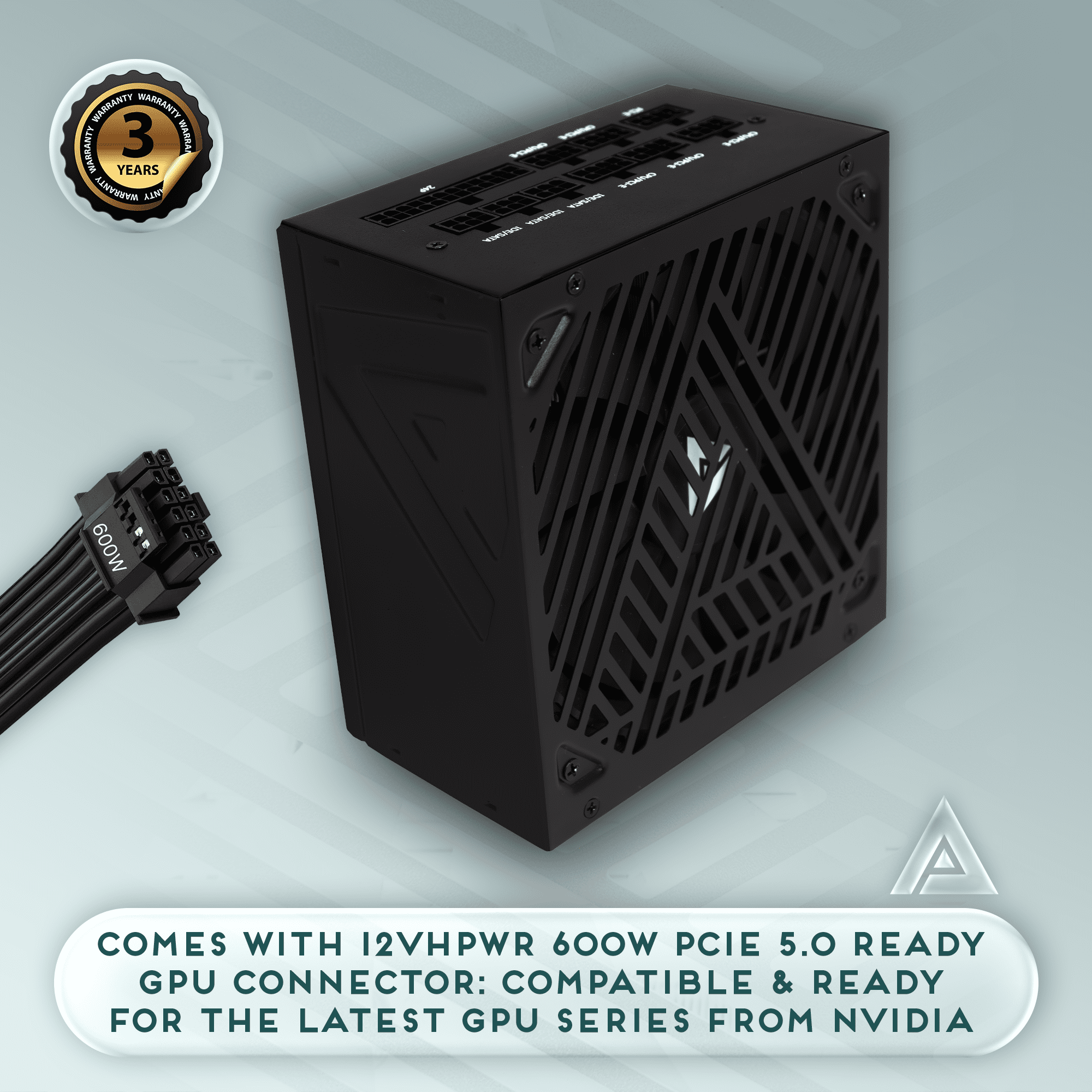 Apevia ATX-SL1000W Soul 1000W ATX 3.0 & 3.1 Compatible, Fully Modular, PCIe 5.1 12V-2x6 Connector ATX Active PFC, DC to DC Converter Design, 140mm Silent Fan, RoHS Compliance, Gaming Power Supply