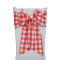thumbnail image 5 of LA Linen TCcheck8x108-Pk10-OrangeK48 Gingham Checkered Chair Bows, White & Orange - 8 x 108 in. - Pack of 10, 5 of 7