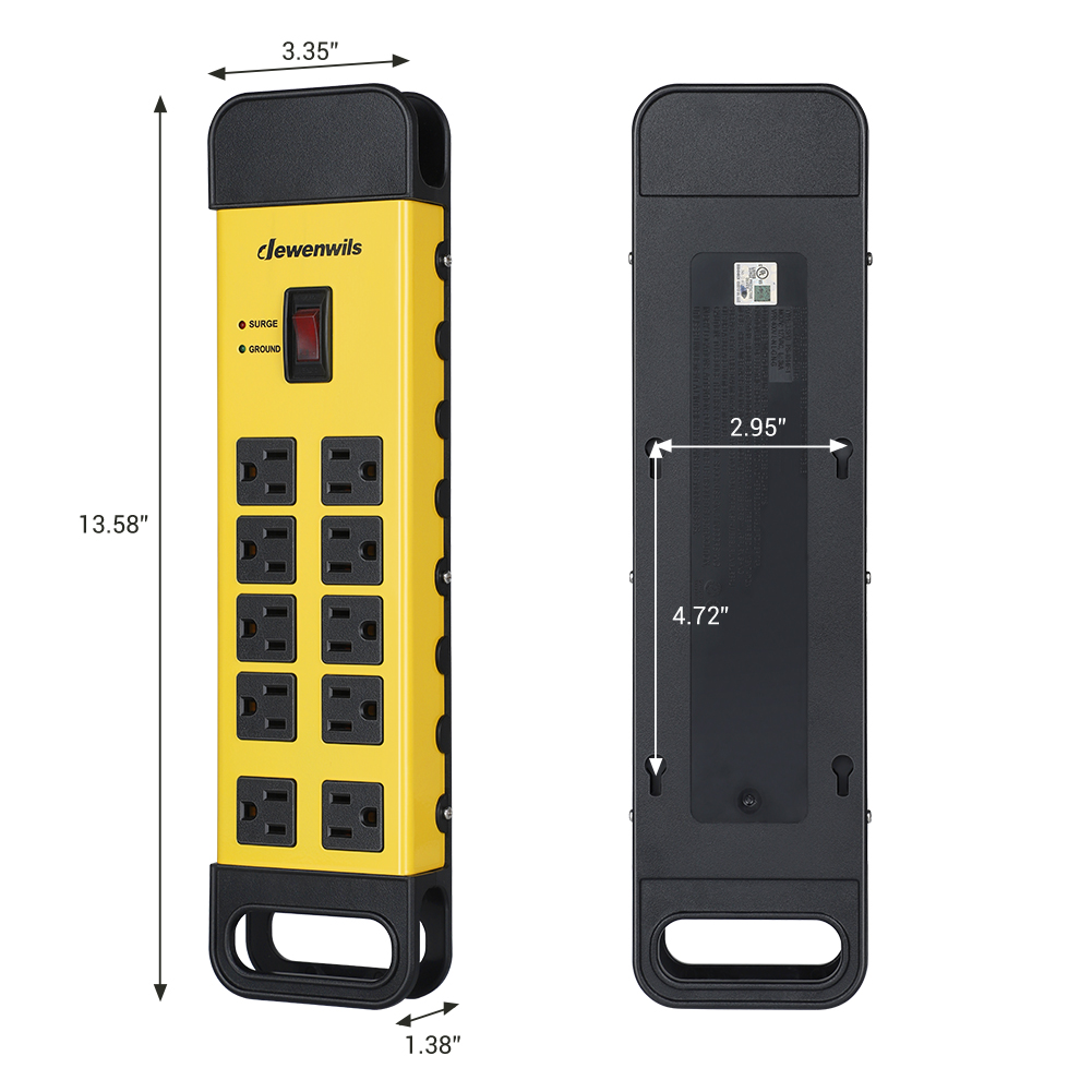 DEWENWILS 10-Outlet Heavy-Duty Metal Surge Protector photo 2