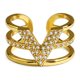 thumbnail image 1 of Anillos de oro para mujer, chapado en oro de 14 quilates, plata, oro rosa, mal de ojo, cheurón, puntiagudo, anillo abierto en forma de V, circonita cúbica marquesa, anillos ajustables para adolescentes y niñas   ER, 1 of 5