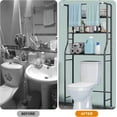 thumbnail image 2 of Estante de Baño sobre Inodoro,mueble para baño organizador, 3 Niveles Estante de Almacenamiento para Baño sobre el Inodoro de Ganchos y Portarrollos,Adecuado para cocinas y baños, 2 of 8