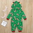 thumbnail image 5 of Viworld Christmas Family Matching Hoodie Pajamas Reindeer Romper Long Sleeve One Piece Jumpsuit Zipper Pjs for Adult Kids Baby Green, 5 of 6
