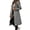 Gray, variant on Women Long Quilted Coat Stand Collar Open Front Diamond Pattern Ankle Length Long Sleeve Solid Color for City Days and Evening Walks