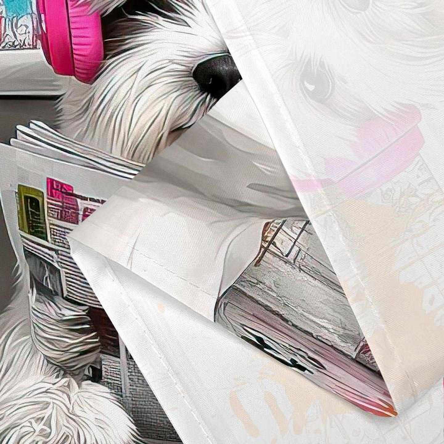Funny Dog Cool Shower Curtains, Fun Pet Hilarious Graffiti Animal on Toilet Shower Curtain for Bathroom, Farmhouse Rustic Mens Shower Curtain with Hooks, 60X70IN