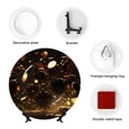 thumbnail image 4 of Gaeub Classical Golden Casino Print Ceramic Plate,Dinner Plates,Bone China Decorative Plates with Display Stand,Art Ceramic Ornaments for Wall Hanging Decoration-8in, 4 of 6