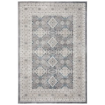 SAFAVIEH Sofia Raschelle Border Area Rug, Light Grey/Beige, 4' x 5'7"