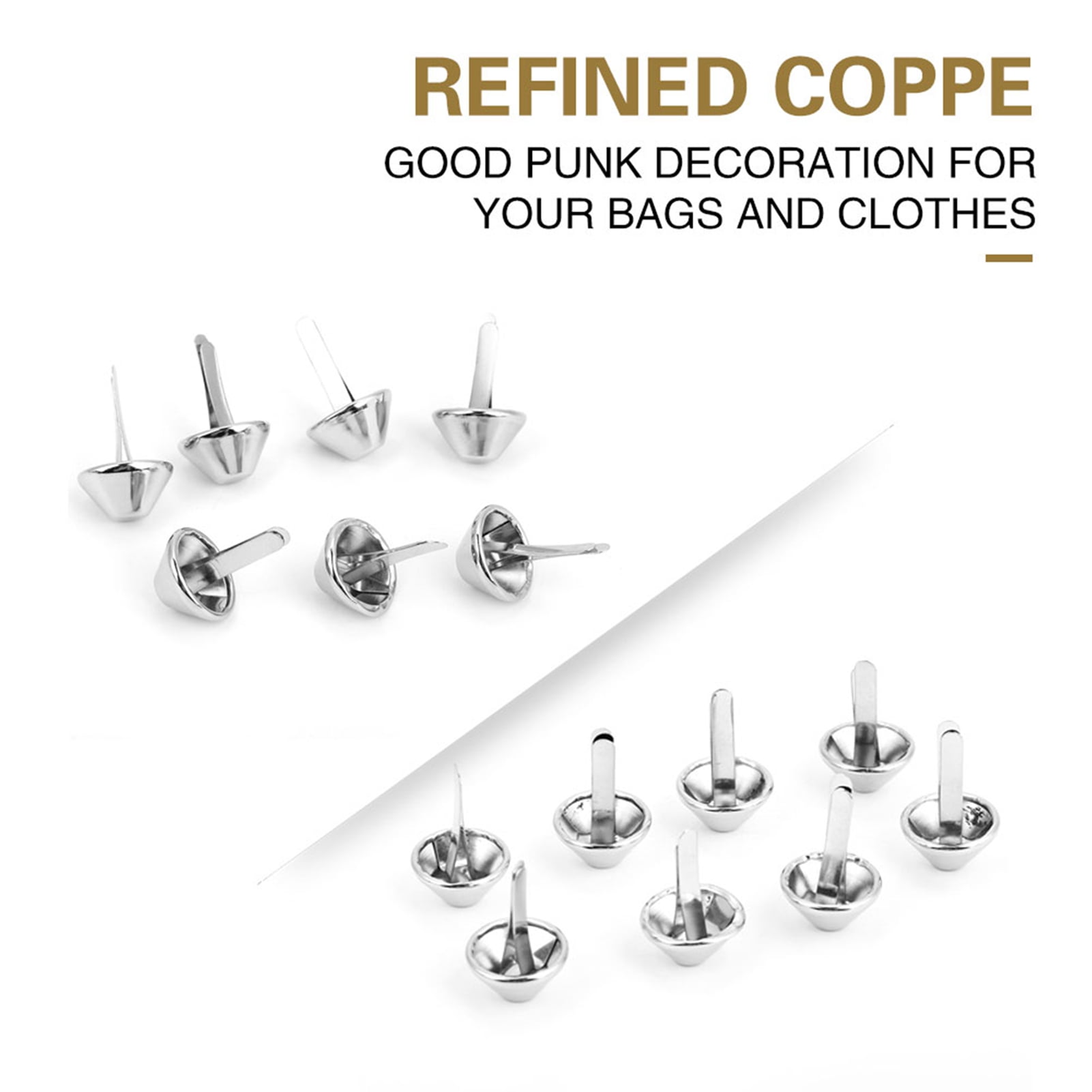 Clous De Pied Pour Sac – Lot De 50 Clous Coniques 15 Mm, Couleur Nickel, Pour Maroquinerie - 8