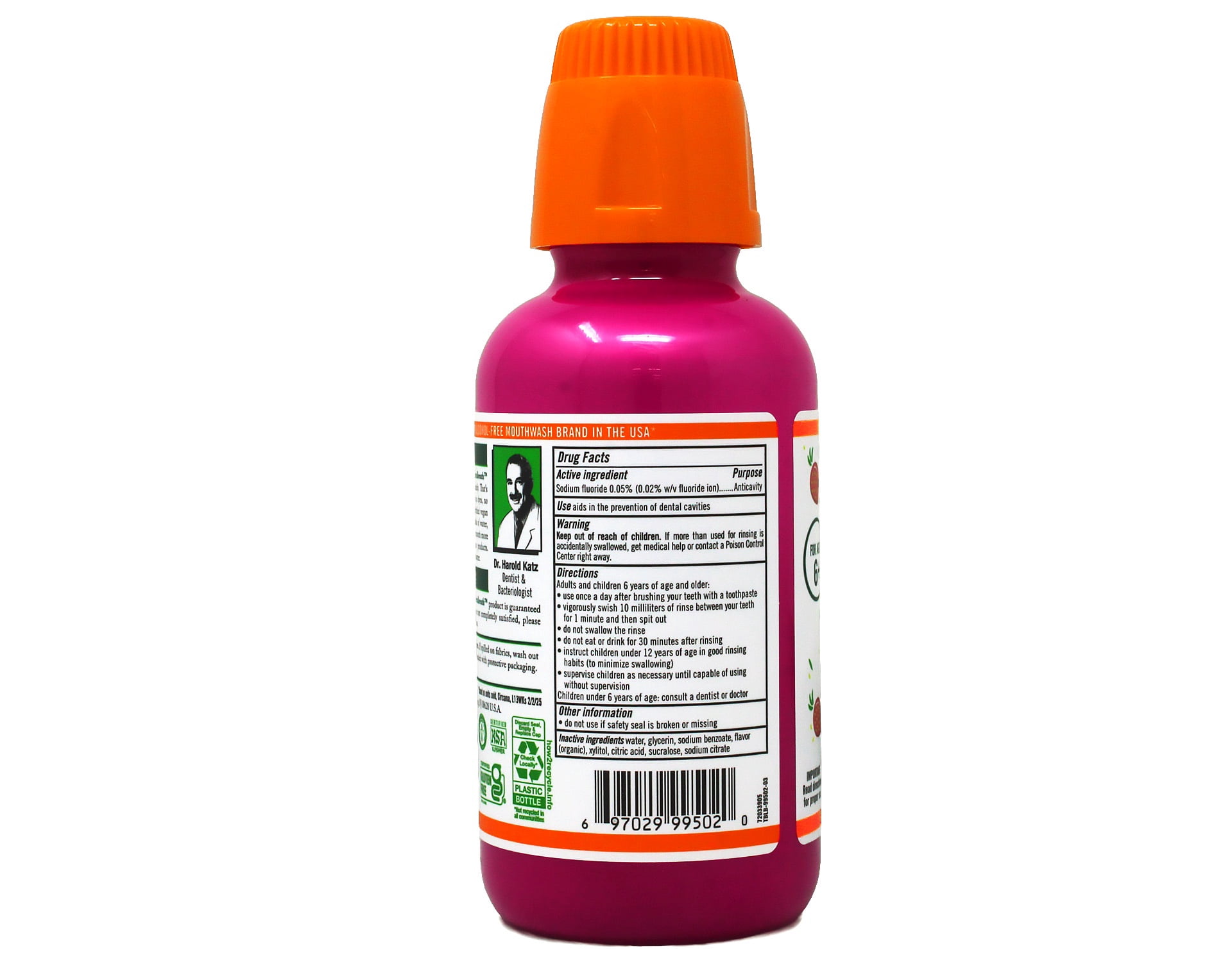 5 Pack - TheraBreath Kids Mouthwash with Fluoride, Organic Strawberry Splash, Anticavity, 10 fl oz
