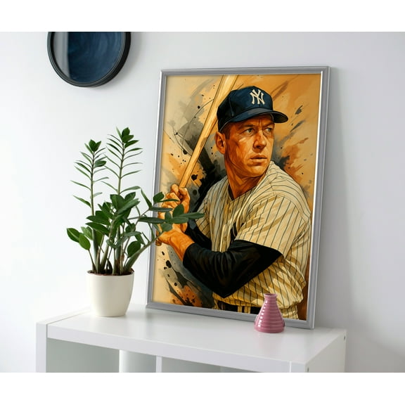 Mickey Mantle Yankees Poster or Canvas Wall Art