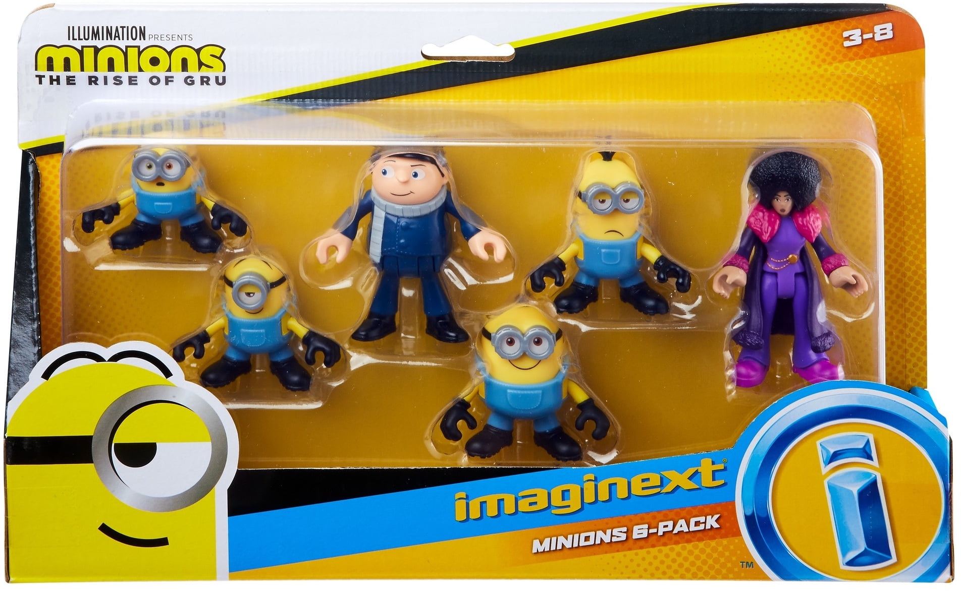 Imaginext Minions The Rise of Gru Figure Set with 6 Movie Characters for Preschool Kids