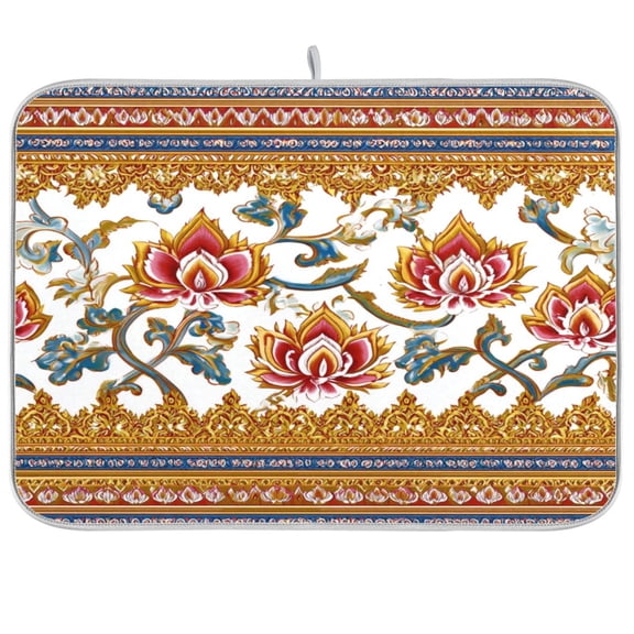 Iauyy Dish Drying Mat for Kitchen Counter, Super Absorbent & Hanging 16x18 / 18x24 Inch (S/M) Color Layering