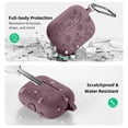thumbnail image 4 of Comvin for AirPods Pro 2 Case, Flower Engraved Silicone Protective Case for Apple AirPod Pro 2nd/1st Generation Case with Keychain for Women Men, SmokyViolet, 4 of 6
