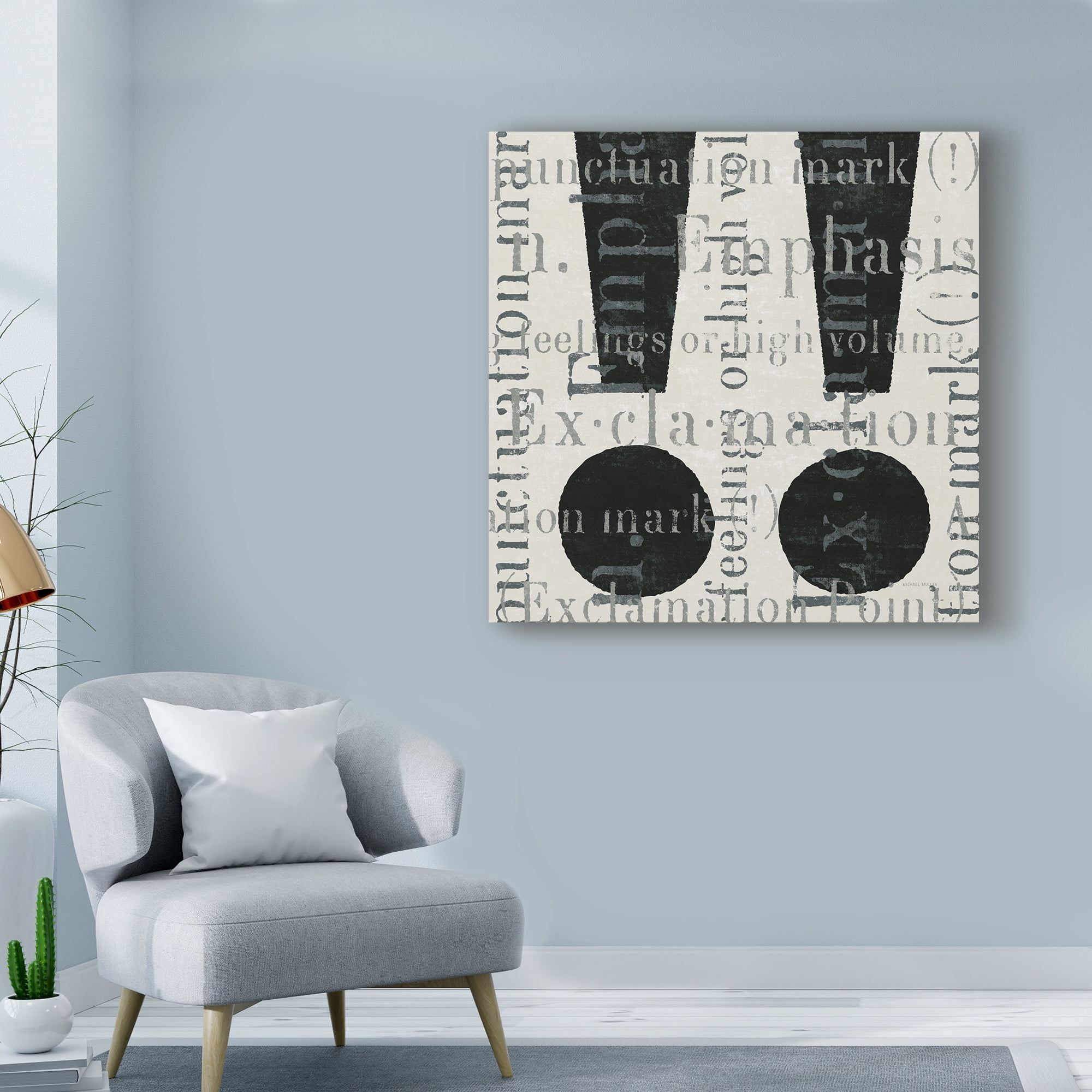 Trademark Fine Art 'Punctuated Text I' Canvas Art by Michael Mullan