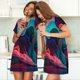 thumbnail image 4 of Easygdp Colorful Surreal Landscape Camisón de manga corta para mujer, informal, estampado, 4 of 6