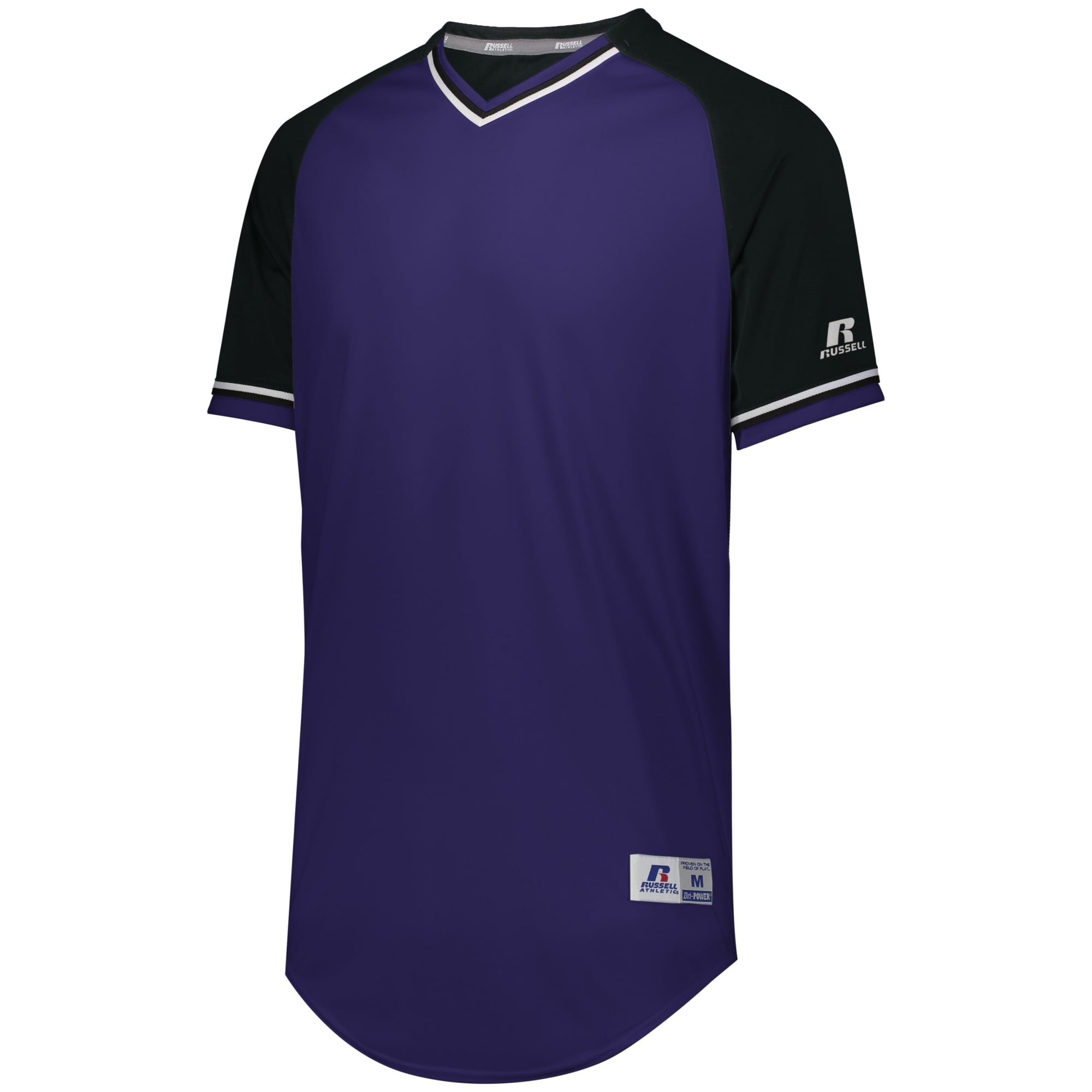 YOUTH CLASSIC V-NECK JERSEY - S / PURPLE/BLACK/WHITE by RUSSELL