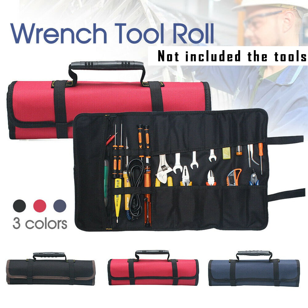 Canvas 22 POCKET TOOL ROLL Spanner Wrench Tool Storage Bag Case Fold Up