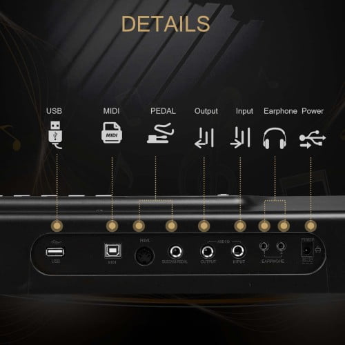 Ktaxon 88 Key Portable Folding Keyboard Piano, Semi-Weighted Digital Piano with Stand, Handbag, Headphone for Adult, Toddler, Kids