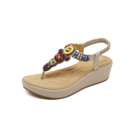 

Women s Summer Beach T-Strap Flat Sandals Sandals for Women Casual Cruise Sandals Open Toe Slip On Sandal