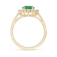 thumbnail image 2 of ANGARA Natural Princess Diana Inspired 1.5 ct Emerald Ring with Diamond Halo in 14K Yellow Gold for Women (Size-9x7mm) | May Birthstone, Anniversary, Jewelry Gift for Women | Natural Emerald Ring, 2 of 10