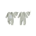 thumbnail image 2 of RUINIXCW Dad's Little Dude Baby Boy Fall Winter Outfit Romper Newborn Baby Boy Hospital Coming Home Outfit Waffled Striped Letter Long Sleeve Jumpsuit Hat Set, 2 of 9