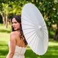 thumbnail image 3 of Wedding Star 9167-08 Paper Parasol with Bamboo Boning- White, 3 of 3