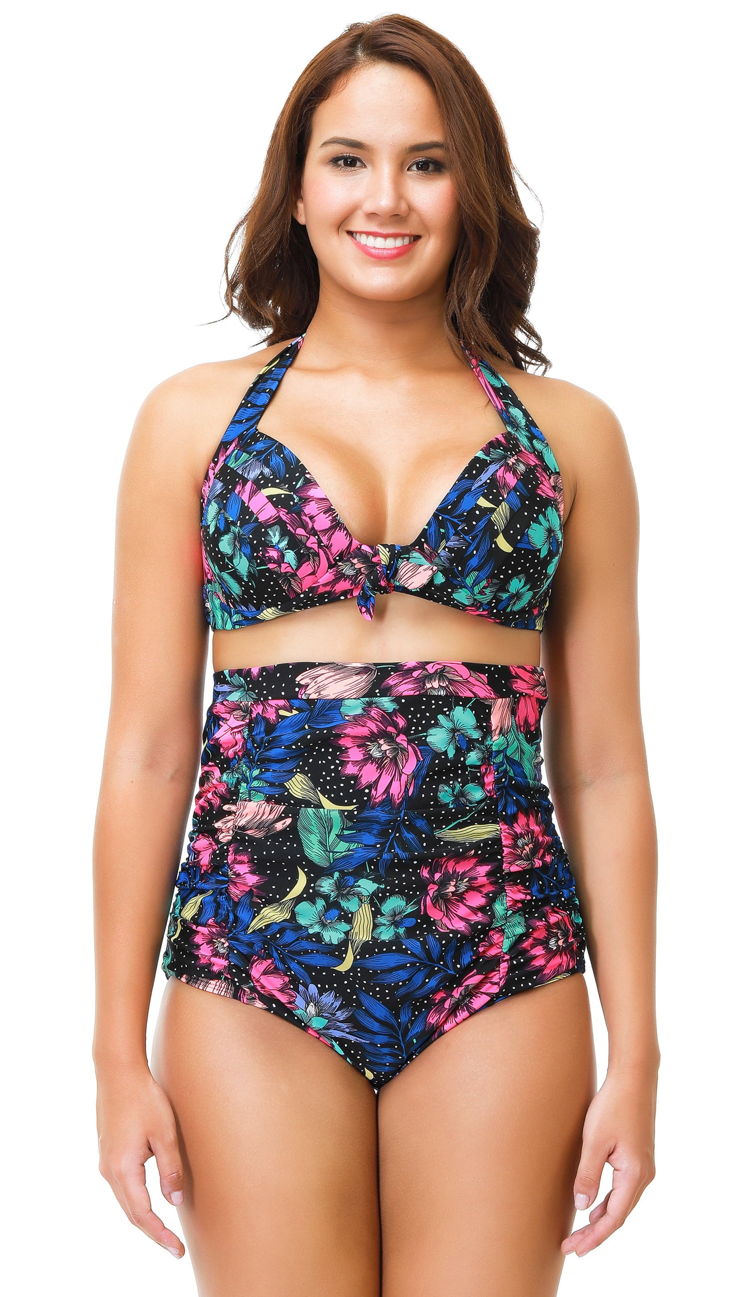 SENFLOCO Senfloco Women Plus Size Swimwear 2pcs Padded Floral