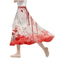 thumbnail image 2 of Nmnitkp Skirts for Women Halloween Print Women's Pleated Skirt Chiffon Elastic Waist A-Line Midi Length Skirt Fashionable Trends Maxi Skirt, 2 of 6