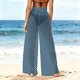 thumbnail image 4 of Pincandy Women See Through Sheer Mesh Pants Beach Swimsuit Bikini Bottom Cover up Party Club Elastic High Waist Wide Leg Pants, 4 of 7