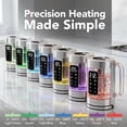 thumbnail image 5 of OVENTE Digital Glass Electric Tea Kettle 1.7L with Color-Changing LED Lights Temperature Control, Double-Wall Cool Touch, 4 Presets, Keep Warm, Tea Infuser & Boil-Dry Protection, Silver KGD913S, 5 of 10