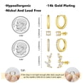 thumbnail image 7 of 4pcs Small Hoop Earrings for Women, 14k White Gold Plated Small Stackable Earrings Set for Multiple Piercing, Dainty Cartilage Huggie Studs Sets Earring for Women, 7 of 7