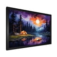 thumbnail image 2 of Designart "Camping Escape under the Northern Lights II" Landscapes Framed Wall Art Decor - Country Blue Camping Travel Bedroom Framed Canvas Wall Art, 2 of 6