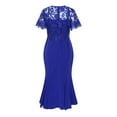 thumbnail image 2 of inlzdz Women Plus Size Mother of The Bride Dresses Elegant Embroidery Lace Cocktail Dress Wedding Ball Gowns 02 Royal Blue 5XL, 2 of 8