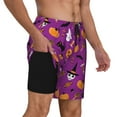 thumbnail image 2 of Naloa Halloween2 Print Men Swim Trunks with Compression Liner ,Board Shorts,Men's Swim Shorts with Drawstring and Elastic Waistband-3X-Large, 2 of 6