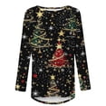 thumbnail image 4 of VKOYWKM Womens Christmas T Shirts Christmas Tree Graphic T Shirts Long Sleeve Loose Fit Crew Neck Fall Top Funny Merry Xmas Tees, 4 of 5